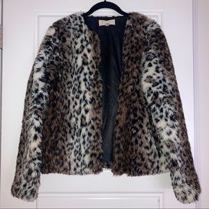 FAUX FUR CHEETAH PRINT COAT